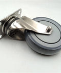 5" Inch Swivel Stainless Steel Caster TPR Wheel with Top Plate - VXB Ball Bearings