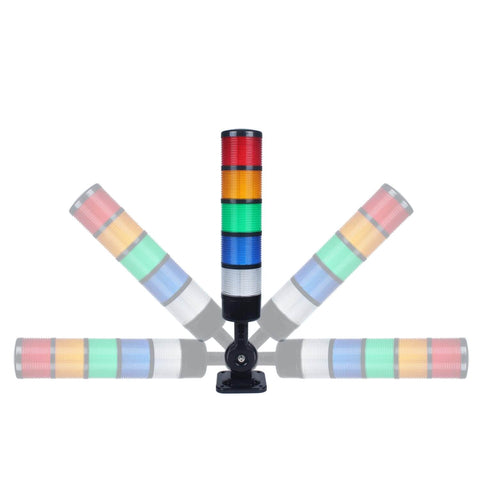 Industrial LED Signal Tower Stack Light For Warning And Status Alerts With Rotatable Base 5 Layer Tower Modules