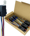 5-Pack 40/30 Amp 12V DC Waterproof Automotive Relay Kit With Heavy-Duty Pigtail 5-Pin SPDT Relays in open box