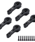 5 Pack 25T Aluminum Servo Horn With M3 Threads Metal Steering Arm For RC Cars Trucks Buggies And Airplanes Adjustable Split Clamp Includes Steel Bolts
