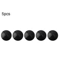 Five black bike headset cap top covers in a row, waterproof dustproof rubber spacer for M6 inside hex screws, MTB road bike, 5 pack.