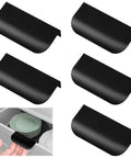 Five Piece Edge Finger Pulls For Cabinets Aluminum Alloy Concealed Handles No Drilling Required Easy Install shown in black