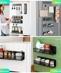 5-Pack Magnetic Shelves for Laundry Room Organization on fridge, metal door, microwave, and coffee machine