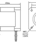Technical diagram of 5PCS Nema 17 Stepper Motor Bipolar 2A 84oz.in 48mm 4-Lead for 3D Printer/CNC showing dimensions.