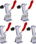 Heavy Duty 5 Pack Hold Down Toggle Clamps With Quick Release, 200 Lb Holding Capacity, Antislip Red Vinyl Handles, CNC Clamps