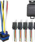 5-pack Beefy 12V DC 80/60 Amp Waterproof Automotive Relay With Pigtail, 5 Pin SPDT High Current Relay For Cars And Boats.