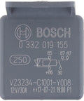 Normal Open Mini Relay 5 Pin 12V DC 30A Compact High Current Automotive Relay with grey housing and printed specifications.