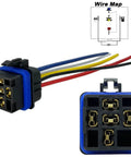 Beefy 12V DC 80/60 Amp Waterproof Automotive Relay With Pigtail, 5 Pin SPDT High Current Relay For Cars And Boats, wire map visible