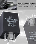 Close-up of 5-Pin LED Turn Signal Flasher Relay EP27 EP27N FL27 EC15 Replacement for Ford Dodge Chevrolet 12V