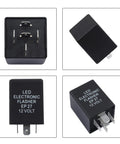 5-Pin LED Turn Signal Flasher Relay To Stop Hyper Flashing EP27 EP27N FL27 EC15 Replacement front and side views