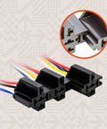 Bosch Style 12V 5 Pin SPDT Relay Kit Beefy 40A 30A Heavy Duty Automotive Relays Interlocking Harness Socket Holder 14 AWG Wires