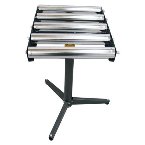 5-Roll Adjustable Height Conveyor Stand - 250 lbs Capacity, 23.9"-41.6" Height Range, Chrome-Plated Rollers, 1-pack front view