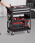 Heavy Duty 5 Tier Rolling Tool Cart With 400 Lb Capacity, Locking Drawers, Pegboard Side Panels, And Smooth Glide Drawers For Garage, Workshop Or Repair Shop VEVOR