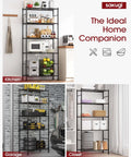 5-Tier Heavy-Duty Wire Shelving Unit With Leveling Feet Garage Pantry Kitchen Closet Storage 1000 Lb Capacity organized in various rooms