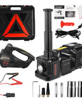 5 Ton Electric Car Jack Kit With 12V Hydraulic Floor Jack Lift Built In Inflator And Impact Wrench Auto Repair Tool Set