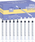 50 Pack 1ml Sterile Syringes With Caps Individually Wrapped For Safe Liquid Dosing Medicine Colostrum And Pet Liquids