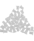 50 Pack Inline Skate Edge Covers and Side Bushings for Roller Skates Universal Bearing Replacement Kit, durable white plastic caps.