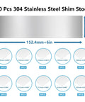 50 Piece Shim Stock Assortment 304 Stainless Steel Shims 2 Inch By 6 Inch For Precise Gaps And Leveling Ten Thicknesses Display