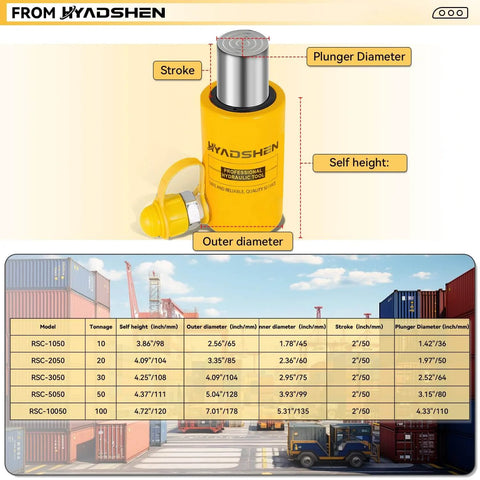 50 Ton Hydraulic Lifting Cylinder Porta Power Ram With 2 Inch Stroke Short Type Single Acting Jack For Auto And Construction