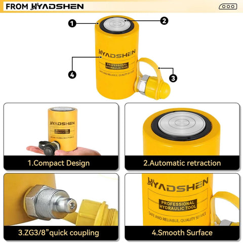 50 Ton Hydraulic Lifting Cylinder Porta Power Ram With 2 Inch Stroke Short Type Single Acting Jack featuring compact design