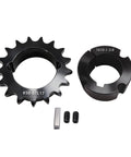 50 Sprocket 17 Tooth Taper Lock With Bushing Kit Ready To Install, Adjustable Bore, Black Oxide Finish, Hardened Steel Components
