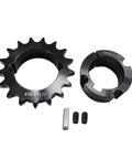 50 Tooth Taper Lock Idler Sprocket Kit With 1610 Bushing Adjustable Bore From 1/2 To 1-1/2 Inches Key Included Black Oxide Finish
