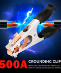 Heavy-Duty 500A Copper Welding Ground Clamp with strong spring, electroplated US type earth clip for reliable manual welds.