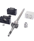 500mm ball screw with metal deflector and components including bearing blocks, part of 2pcs 500mm hgr20 linear guide rail kit for CNC