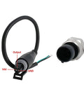 Built Tough 500 Psi 1/8 NPT Pressure Transducer Sensor for oil pressure sender, stainless steel body with wiring and connector