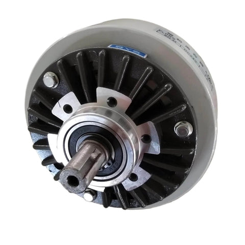 Front view of Built Tough 50Nm Magnetic Particle Clutch With Dual Axle Design FL50S for precise torque control and smooth engagement.