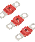 50 Amp High Current Auto Fuse Pack Of 3 Bolt On Fuses For Cars, Trucks, RVs, Buses, Caravans And Construction Vehicles With Tin Plated Terminals