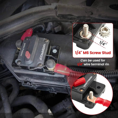 50 Amp DC Circuit Breaker For Boats And Off Road Gear With Waterproof Housing Inline Fuse With Manual Reset Pro Grade
