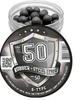 50 x Premium Quality Hard Mix Rubber Steel Balls 2.7 Grams Heavy Reusable Projectiles in 50 Caliber (S-Type) in a jar
