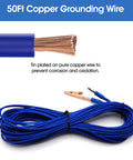 50 ft copper grounding wire with alligator clip from Ultimate 24 Inch Pure Copper Ground Rod Kit for electric fences and antennas