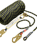 Secure elevated work with a 50 ft vertical lifeline kit featuring 0.55 inch polyester rope, 30 kN breaking strength, steel snap hooks