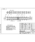 Technical drawing of #50 Heavy Duty Roller Chain - 10 Feet + 2 Free Connecting Links - #50H, showing link dimensions and specifications.