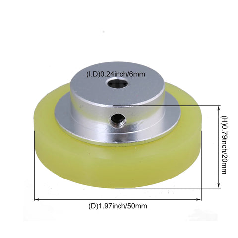 Pro Grade 50mm Aluminum Encoder Wheel With Silicone Surface For Rotary Encoders, 6mm Bore, M5 Screws, industrial precision calibration