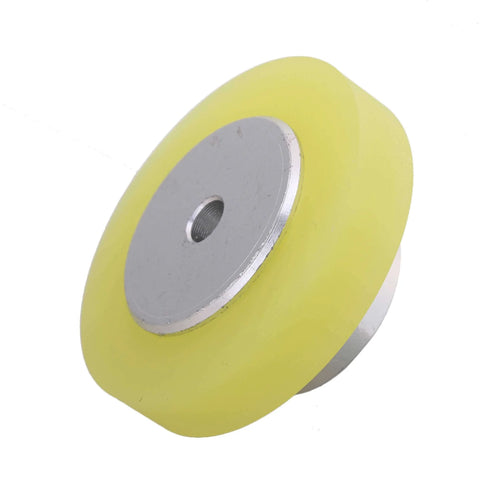 Pro Grade 50mm Aluminum Encoder Wheel With Silicone Surface For Rotary Encoders, 6mm Bore, M5 Screws, side view