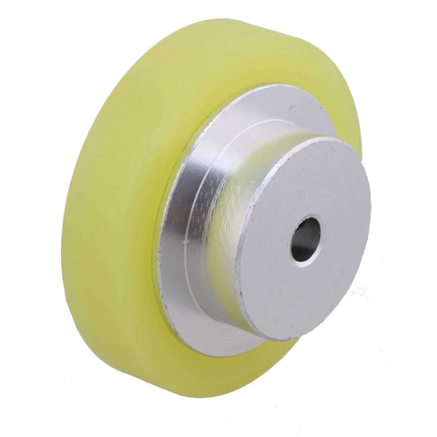 Pro Grade 50mm Aluminum Encoder Wheel With Silicone Surface For Rotary Encoders, 6mm Bore, M5 Screws, Industrial Quality Wheel