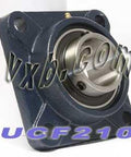 50mm Bearing UCF210 + Square Flanged Cast Housing Mounted Bearings - VXB Ball Bearings