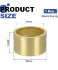 Self Lubricating Sintered Bronze Sleeve Bearings 50mm Bore, 60mm Outer Diameter, 35mm Length for industrial equipment.
