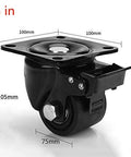 3-inch 50mm Heavy Duty Swivel Caster Wheels Set of 4 with Brake, steel plate, double ball bearings, industrial castor