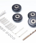 50mm Luggage Wheel Replacement Kit With Precision Ball Bearings 4 Pcs Swivel Caster Wheels For Suitcase Travel Upgrade Includes Drill Bit
