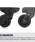 Four Piece 50mm Luggage Replacement Wheel Kit For Travel Suitcases Swivel Caster Wheels With Smooth Rubber Tread Side View