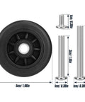 Four Piece 50mm Luggage Replacement Wheel Kit For Travel Suitcases Swivel Caster Wheels With Smooth Rubber Tread