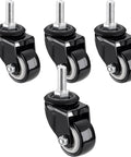50mm PU Swivel Caster Wheels Set of 4 with Brake, Heavy Duty Threaded Stem Casters for Furniture, Quiet Non Marking Polyurethane Wheels