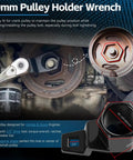 Crank Pulley Tool Kit For Honda And Acura With 19mm Harmonic Balancer Socket And 50mm Crankshaft Pulley Holder Wrench Pro Grade