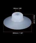 Bellows Vacuum Suction Cup Set Of 20, 50mm Silicone Cup with M8 Thread, Clear White for Smooth Surface Handling