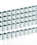 50 Pcs Skate Spacer Set Aluminum Wheel Bearing Spacers and Speed Rings for Skateboards and Longboards, 10mm, displayed in rows.