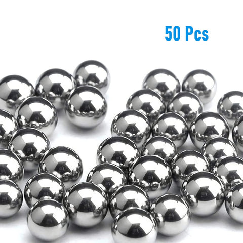 Set Of Fifty Five Millimeter 304 Stainless Steel Solid Bearing Balls For DIY Projects And Precision Machinery And Bearings Rustproof And Low Temperature Strength Durable G100 Grade visible in various angles.